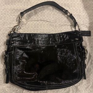 Coach Shiny Black Shoulder Bag